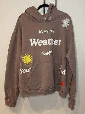 LONELY GHOST x Jeni’s Ice Cream brown hoodie with graphics